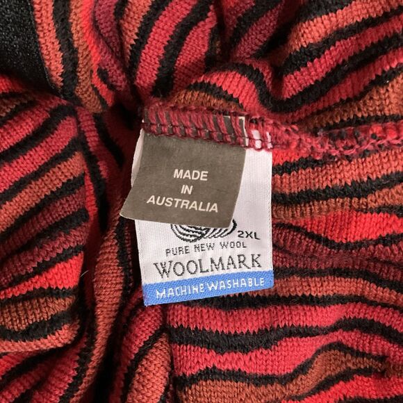 Vintage Purely Australian Mens Wool 3D Knit Full Zip Cardigan XXL Orange 90s - Picture 6 of 11